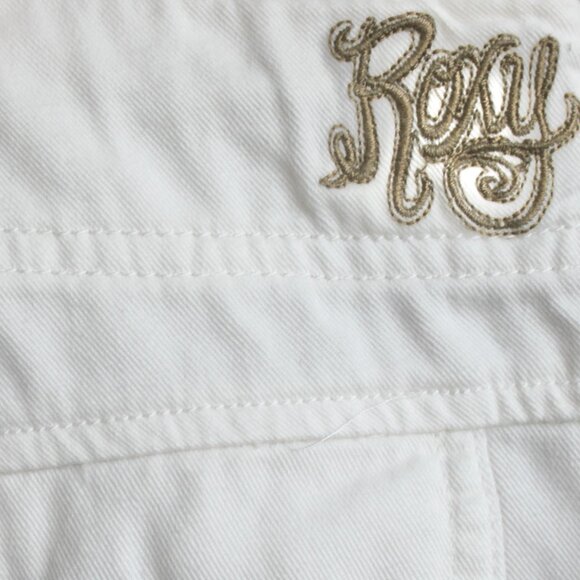 Roxy Vintage 2000's 100% Cotton White Casual Summer Drawstring Wide-Leg Pants 0 - Picture 7 of 9